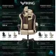Кресло игровое геймерское Бюрократ VIKING 7 KNIGHT BL FABRIC синий текстиль/эко.кожа крестовина металл. Фото товара с разных ракурсов.
