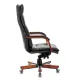 Кресло руководителя Бюрократ T-9927WALNUT/BLACK черный кожа крестовина дерево. Фото товара с разных ракурсов.