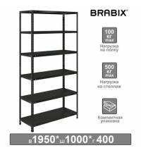 Стеллаж металлический  "ГРАФИТ MS KD-195/40-6", лофт, 1950х1000х400 мм, 6 полок, 291272, S240BR244693