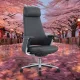 Кресло руководителя Cactus CS-LBK-KYOTO кожа с подголов. крестов. алюминий. Фото товара с разных ракурсов.